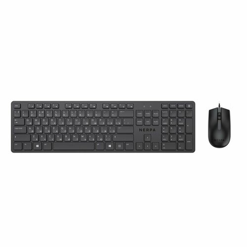 Комплект клавиатура+мышь NERPA NRP-MK150-W-BLK комплект клавиатура мышь keyboard mouse set mk120 usb wired 104 кл 1000dpi 1 8m black foxline