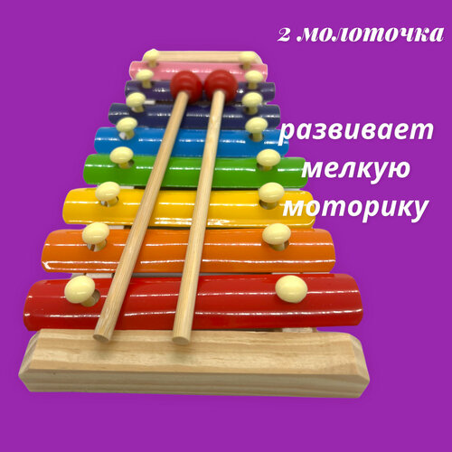 Ксилофон детский деревянный / Детская развивающая игрушка / Ксилофон музыкальный инструмент /8 нот музыкальный инструмент ксилофон 8 нот наша игрушка 201000267