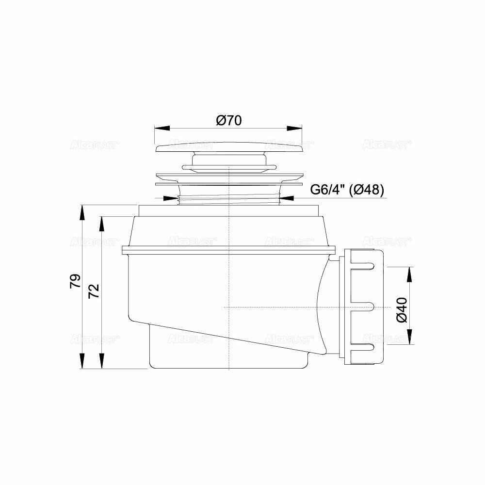Сифон для душевого поддона Alcaplast - фото №2