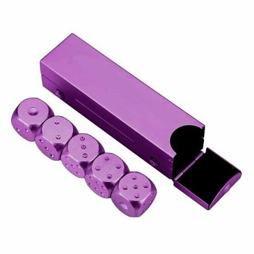 Игральные кубики/ Зары/кости 16 мм 5 штук алюм. спл. Фиолетовый. кости кубики игральные 5 штук в мешочке