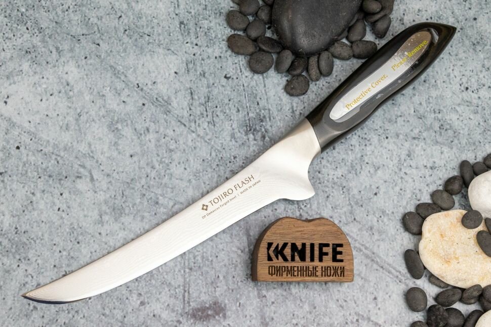 Нож филейный Tojiro Flash, 150 мм, сталь VG10, 63 слоя, рукоять микарта - фото №20