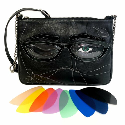 фото Сумка кросс-боди kurguzova очки кр22-009сн, фактура гладкая, черный