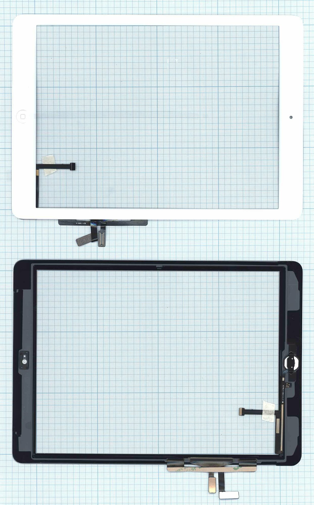 Сенсорное стекло (тачскрин) для iPad Air (A1474 A1475 A1476) белое с кнопкой OEM