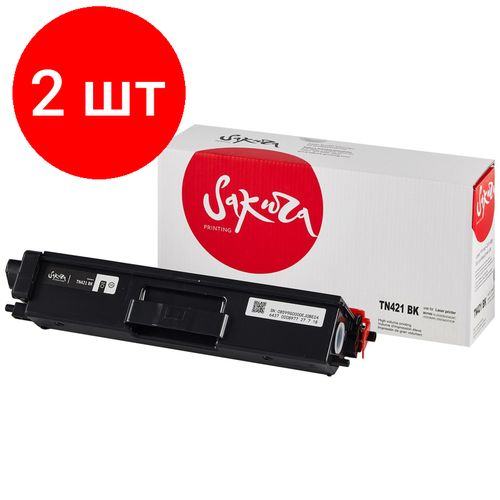 Комплект 2 штук, Картридж лазерный SAKURA TN-421BK чер. для Brother HL-8260DCW/DCP-8410 картридж cactus cs tn421bk tn 421bk черный