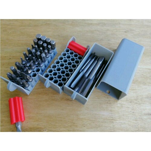 Ящик для хранения шестигранных бит для шестигранных бит 1/4 дюйма. Смешанные цвета без выбора