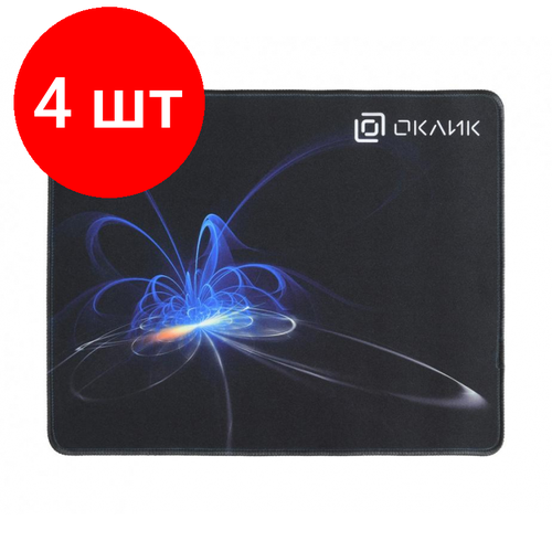 Комплект 4 штук, Коврик для мыши Oklick OK-FP0350 черный 350x280x2мм