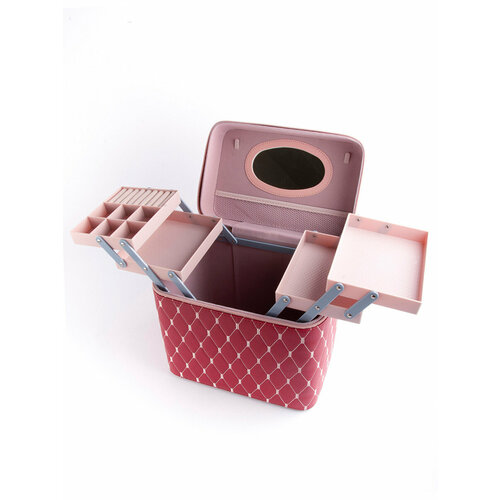 Бьюти-кейс 18х27х27 см, 5 шт., , красный