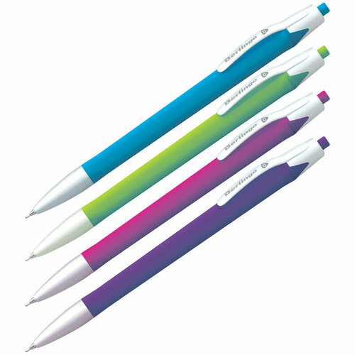 Ручка шариковая автоматическая Berlingo Triangle синяя, 0,7мм, трехгран. корпус (1 шт)