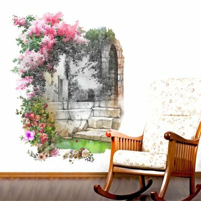Наклейка интерьерная на стену «Цветущий проход»