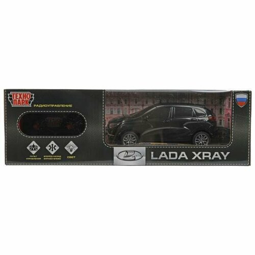 Машина р/у Lada Xray 18 см, (свет, цвет черн.) в коробке машина р у lada largus полиция 18 см свет серебр в коробке
