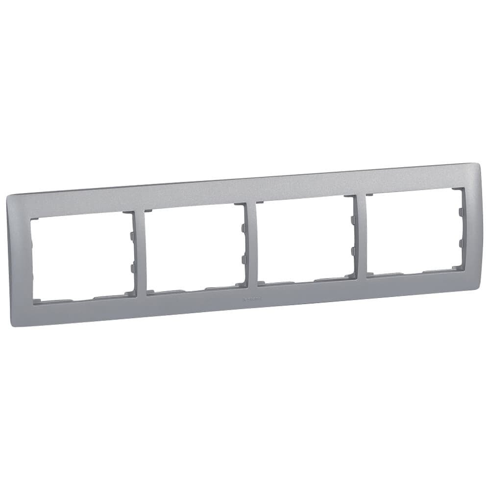 Galea Life 771304 Рамка 4-постовая (горизонтальная, soft aluminium) Legrand - фото №6