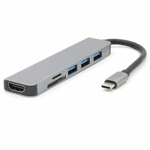 USB Hub Focxonn 2010N3 Type-C Вилка - HDMI 2xUSB 3.0 SD/TF картридер док станция usb c 8 в 1 картридер сетевая карта