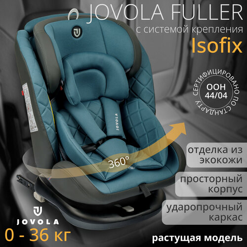 Автокресло Indigo Jovola Fuller Isofix растущее, поворотное 0-36 кг, синий, темно-серый