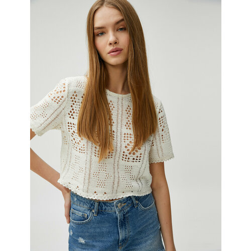 фото Футболка koton, размер l, бежевый