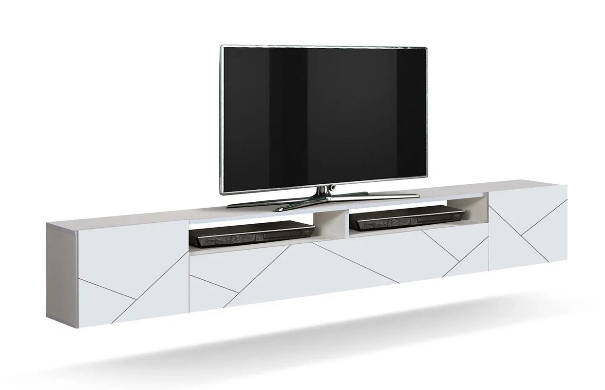 фото Тумба Олимп Прага (фасад ПВХ с фрезеровкой) New Белый/Софт Белый