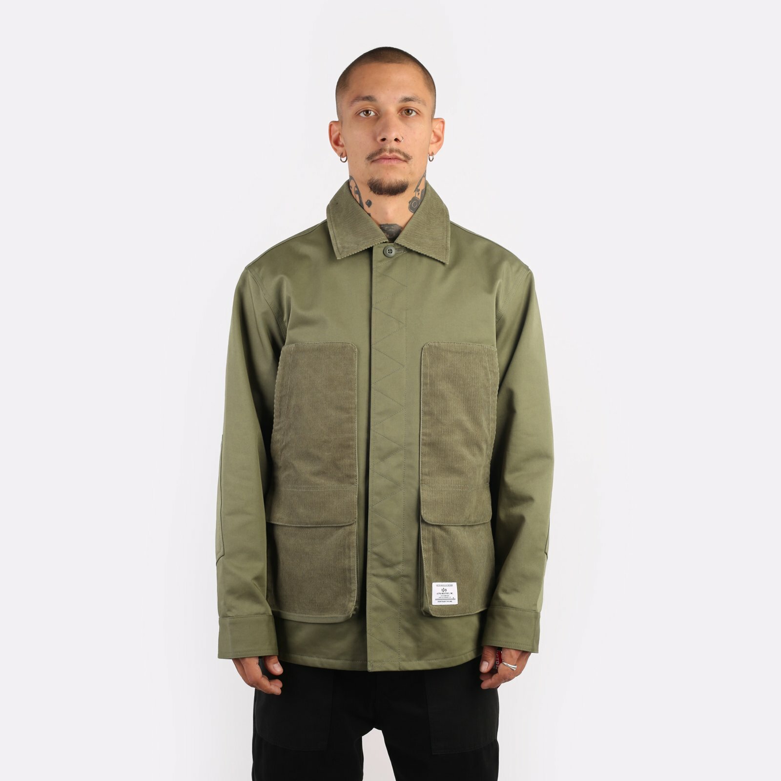 Куртка ALPHA INDUSTRIES Corduroy Panel Jacket, размер L, зелёный