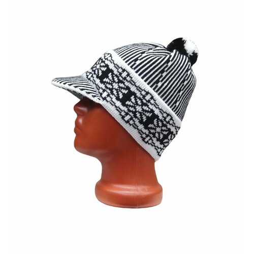 фото Шапка , размер 56-58, черный, белый dragana man