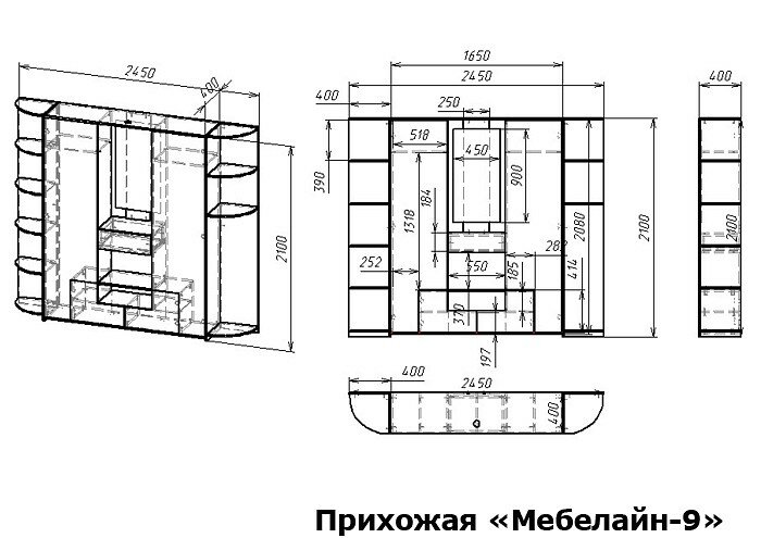Стенка для прихожей Мебелайн Мебелайн-9 — фото 1