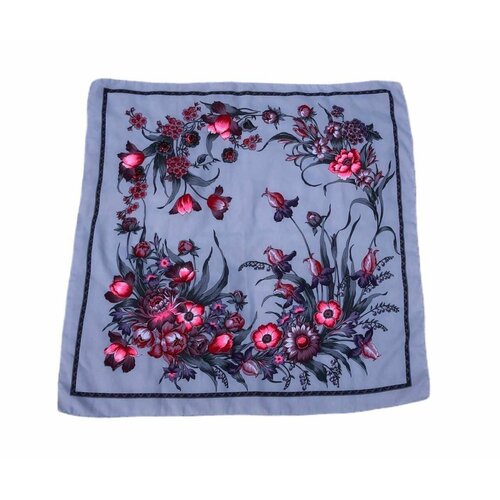 Платок ,93х93 см, розовый, серый платок cacharel шерсть с бахромой 70х70 см голубой