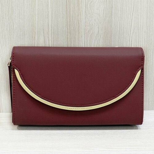 фото Сумка клатч canevo, фактура гладкая, бордовый