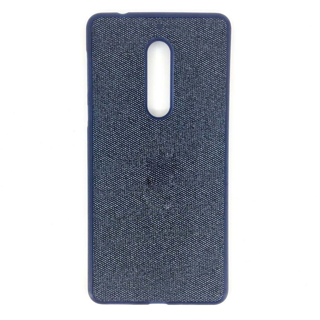 Силиконовый чехол для Nokia 5 (с тканевой вставкой, синий)