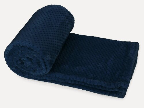 Изображение товара Плед "Фолд" мягкий плюшевый, двухсторонний, 178 х 127 см, темно-синий