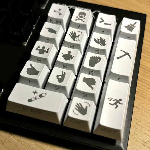 Набор кейкапов Rust для механической клавиатуры: Горячие клавиши Numpad (белый, OEM)