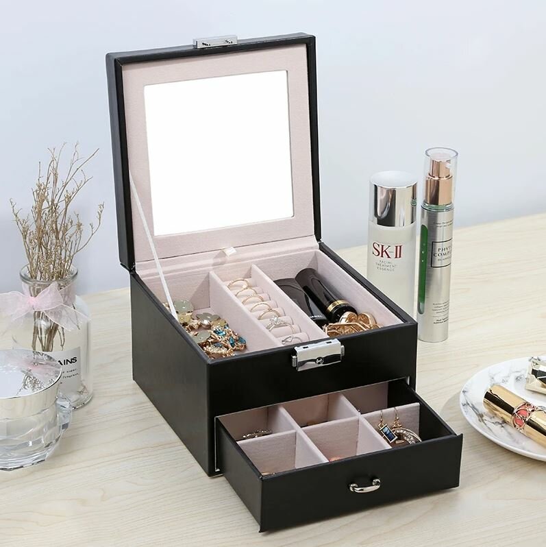 фото Шкатулка для хранения украшений "Диана", 2 яруса, размер 16 * 16 * 12 см