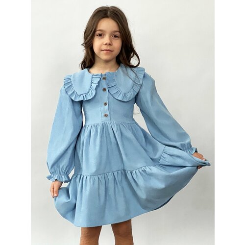 Платье Бушон, размер 92-98, голубой платье бушон размер 92 98 розовый