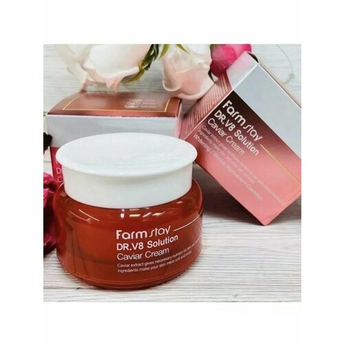 Антивозрастной питательный крем с экстрактом икры FARMSTAY Dr. V8 Solution Caviar Cream