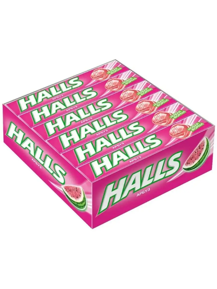 HALLS Карамель леденцовая, Арбуз, Шоубокс, 25г*12 шт