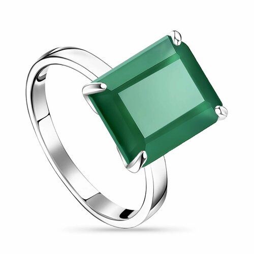 Кольцо LU Jewel серебро 925 проба агат размер 175 зеленыйсерый 4190₽