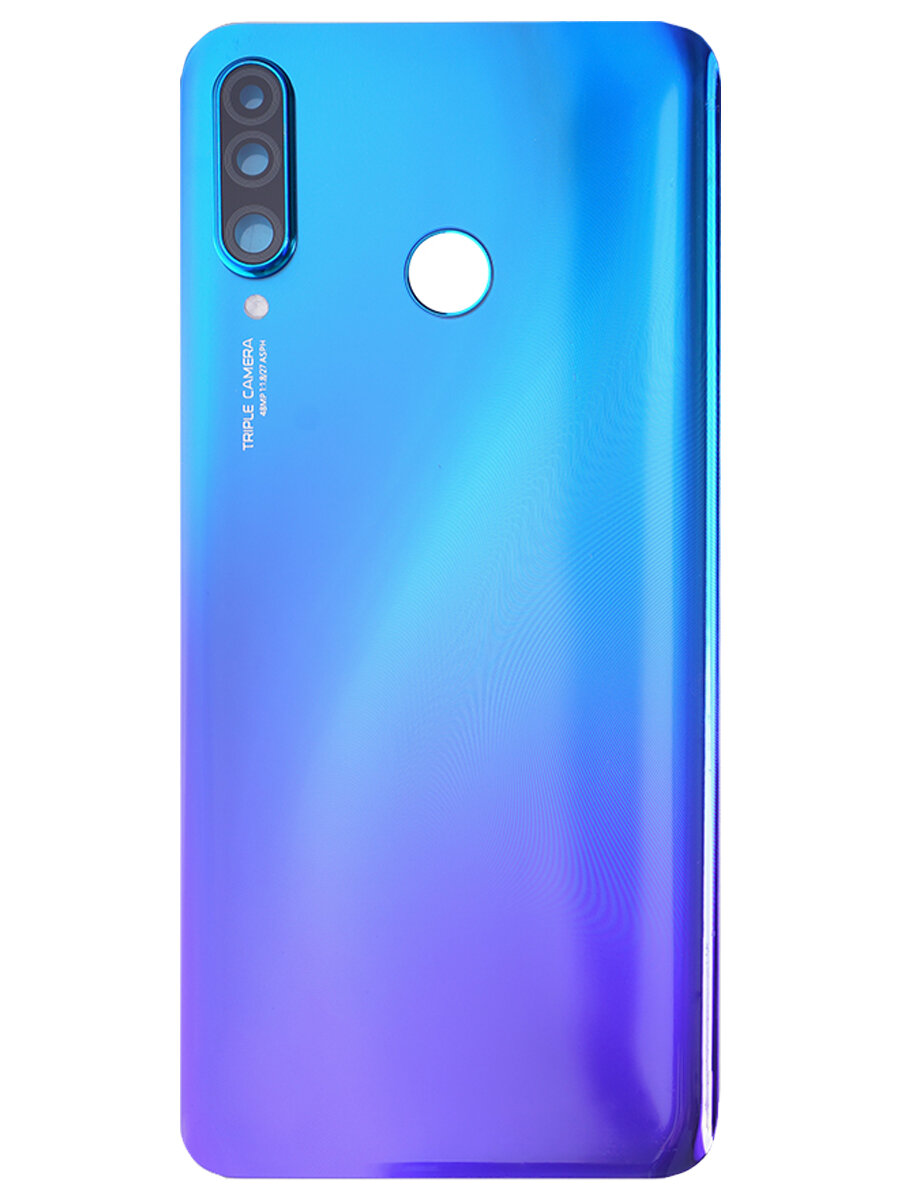 Задняя крышка для Huawei Honor 20 Lite (48MP) со стеклом камеры (синяя)