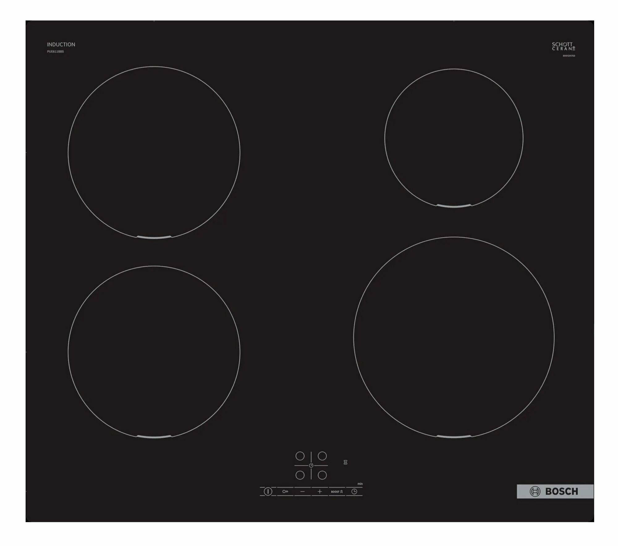 Индукционная варочная поверхность Bosch PUE611BB5E черный