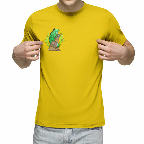 мужская футболка игуана с коктейлем m зеленый Футболка Us Basic, размер 2XL, желтый