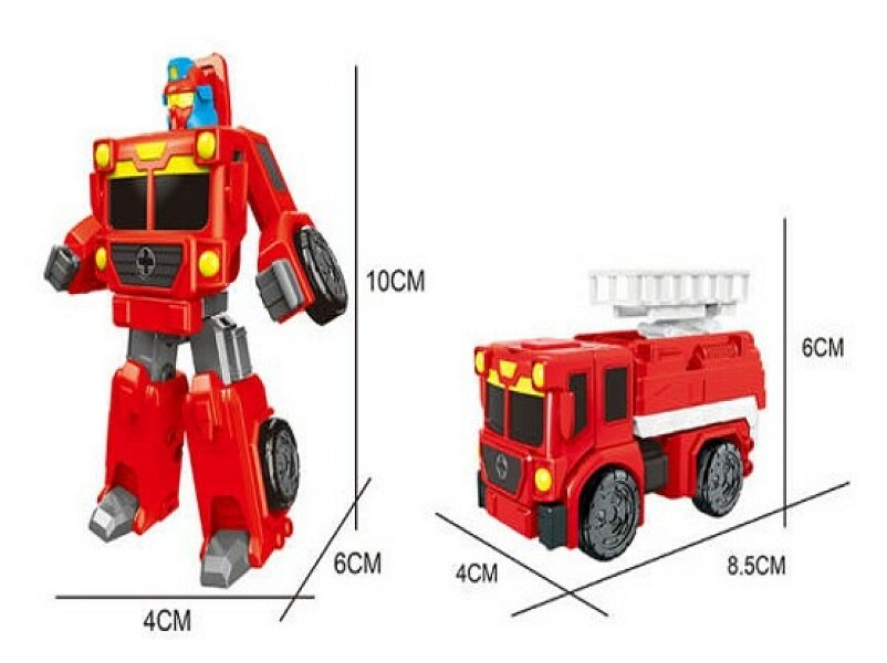 Робот-трансформер 1Toy Тракботы Пожарный автоподъемник 10 см