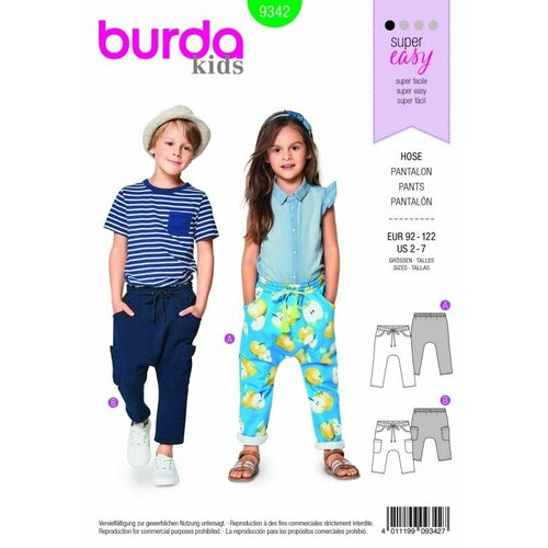 Выкройка Burda 9342 - Штаны 