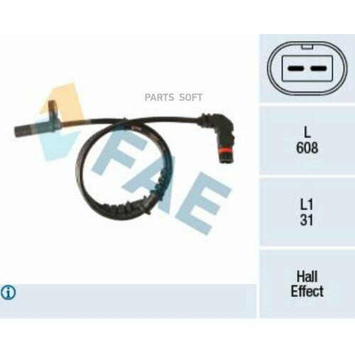 Датчик ABS Fae 78283 для Mercedes C-CLASS CL203, S203, W203, CLC-CLASS CL203, CLK A209, C209,