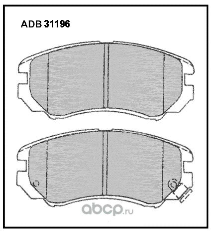 Передние тормозные колодки для Hyundai Coupe, Kia Soul с 2009 года, производитель Allied Nippon, артикул ADB 31196