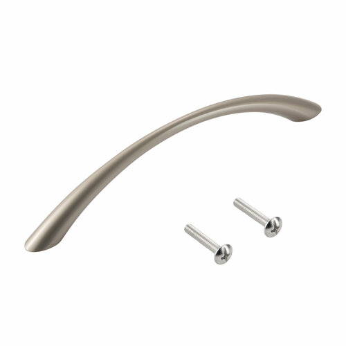фото Мебельные ручки-скобы edson 8211 satin nickel 128 mm (комплект 2 штуки)
