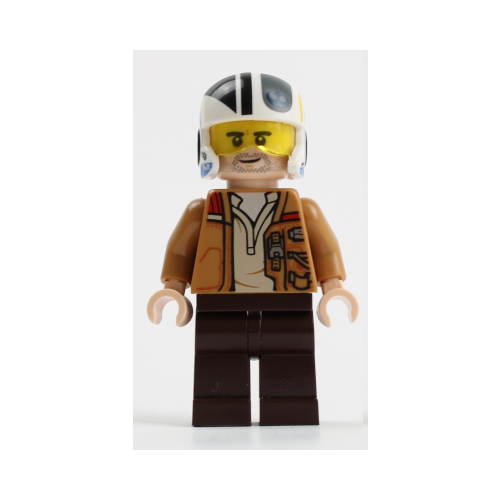 Минифигурка Lego Poe Dameron (Medium Nougat Jacket, Helmet) sw1145 минифигурка lego mountain police crook female jacket over 87 prison stripes backpack cty0867