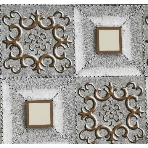 Панель 3D на самоклеящейся основе 30х60см , толщина 2 мм, цвет серый/коричневый