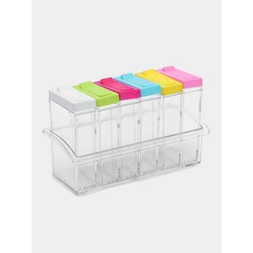 Набор контейнеров-емкостей для хранения приправ и специй на подставке 6 штук 999₽