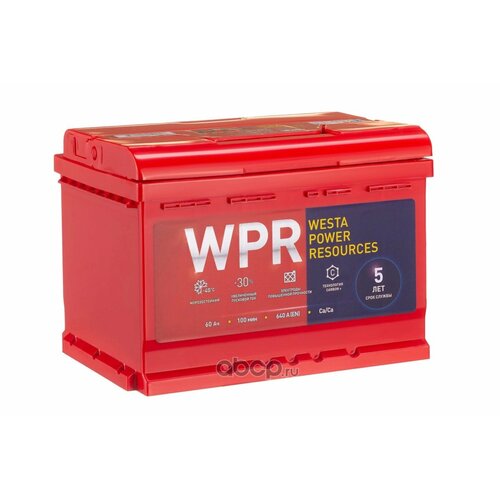 Аккумулятор WPR 60 А/ч Прямая 242x175x175 EN640 А WPR battery 560109310