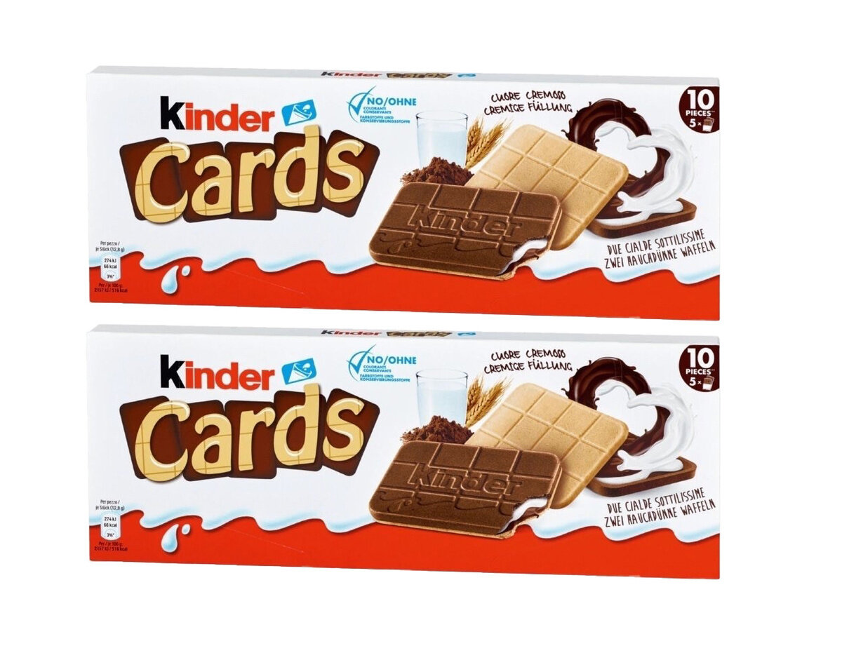 Печенье Kinder Cards шоколадно-молочное 2 шт х 128 гр - фотография № 9