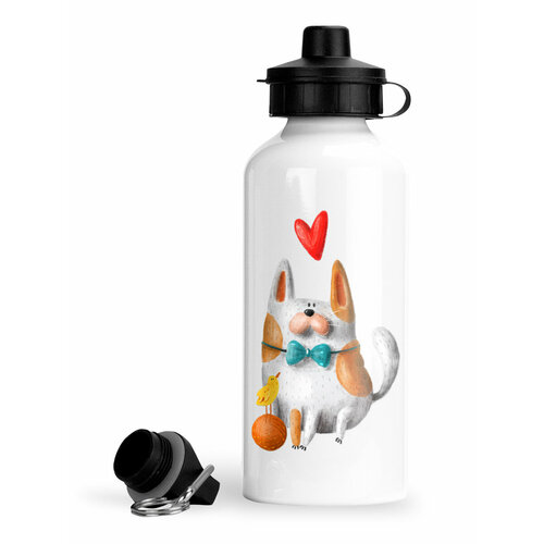 фото Спортивная бутылка для воды пластилин кот в бабочке luzimuzi