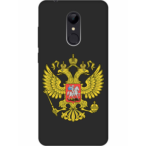 Матовый Soft Touch силиконовый чехол на Xiaomi Redmi 5, Сяоми Редми 5 с 3D принтом Patriot черный матовый soft touch силиконовый чехол на xiaomi redmi 5 plus сяоми редми 5 плюс с 3d принтом patriot черный