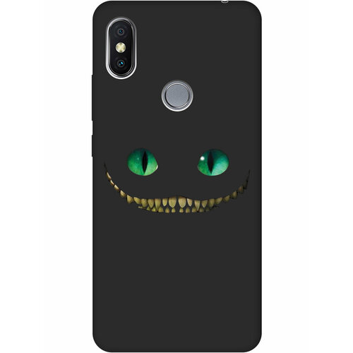 Матовый Soft Touch силиконовый чехол на Xiaomi Redmi S2, Сяоми Редми С2 с 3D принтом Cheshire Cat черный матовый soft touch силиконовый чехол на xiaomi redmi s2 сяоми редми с2 с 3d принтом cosmocorgi черный