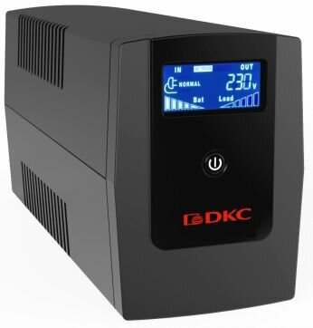 Источник бесперебойного питания DKC line-interactive Info LCD 600 Ва 5 мин tower IEC/600 ВА/360 Вт, 1/1, 3xIEC C13, USB + RJ45, LCD, 1x7Aч