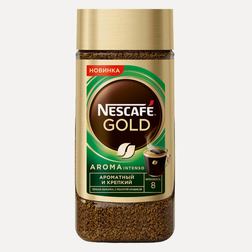 Изображение товара Кофе растворимый Nescafe Gold Aroma Intenso, 170 г стеклянная банка (Нескафе)